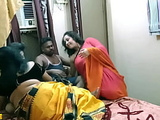 Indian Bhabhi shared her with us!! Best hindi hardcore group sex